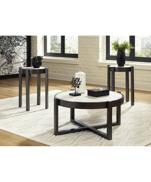 Lannoli Occasional Table Set (3/CN) Beige/Pewter