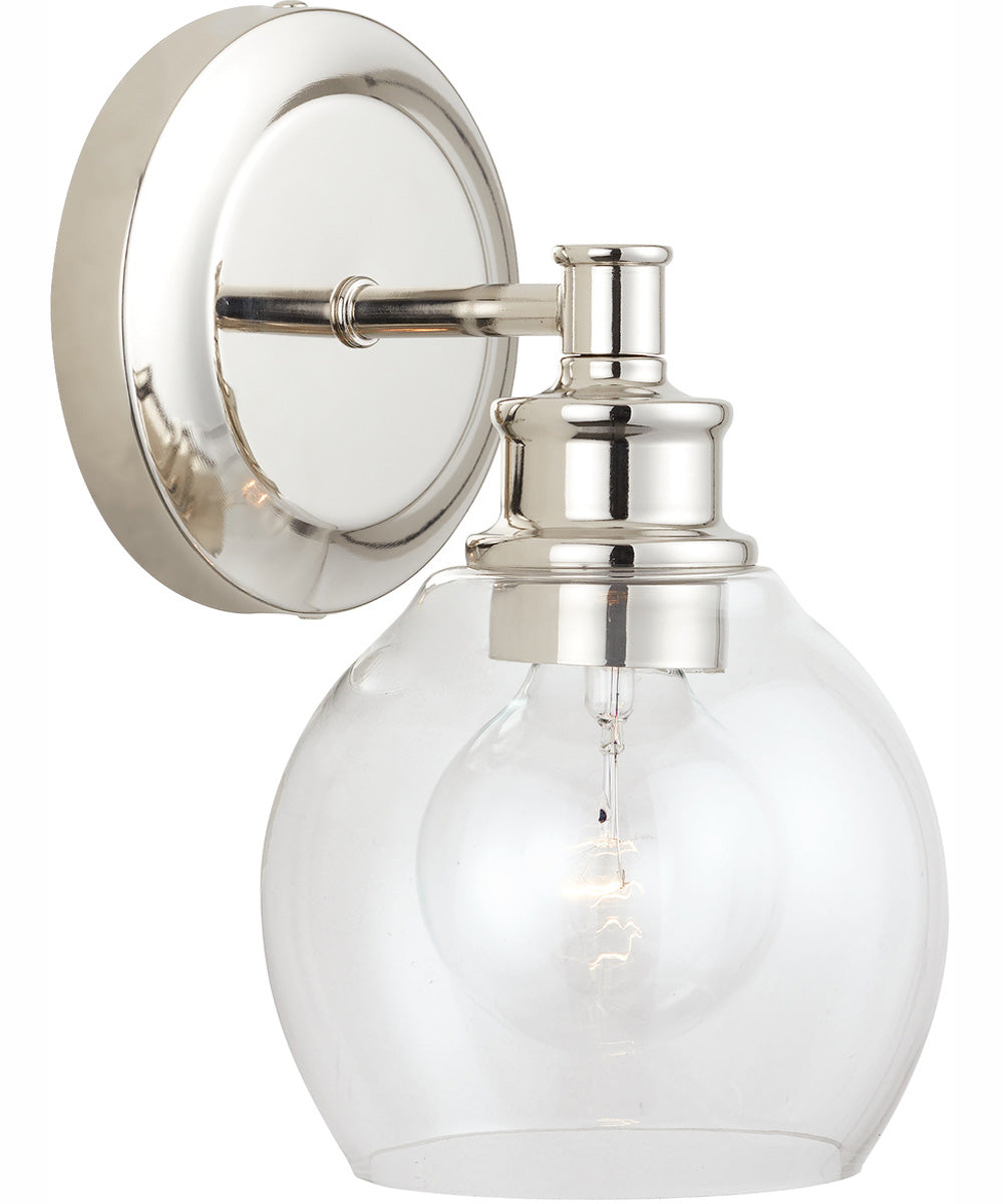 Mid Century 1-Light Sconce Polished Nickel