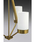 Elevate 5-Light Etched White Glass Mid-Century Modern Chandelier Light Brushed Bronze