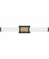 Zevi LED-Light Large LED Vanity in Black with Lacquered Brass Accents