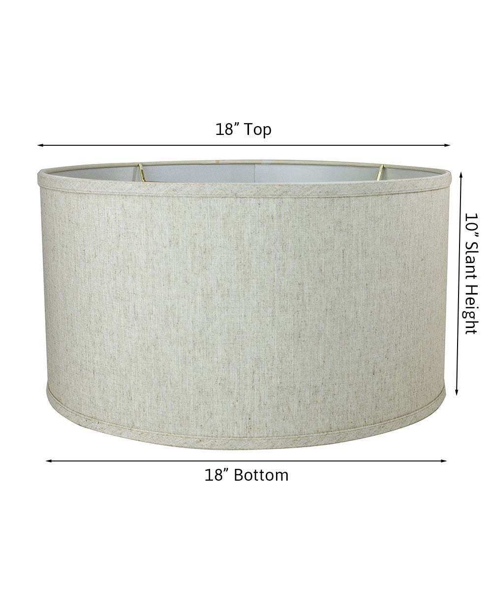 18"W x 10"H Textured Oatmeal Shallow Drum Lampshade