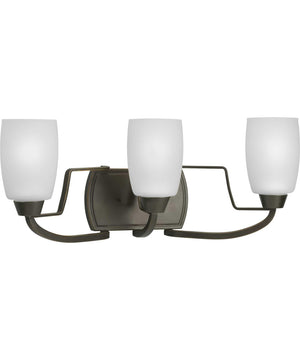 Wisten 3-Light Etched Glass Modern Bath Vanity Light Antique Bronze