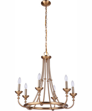 Marlowe 6-Light Chandelier Satin Brass