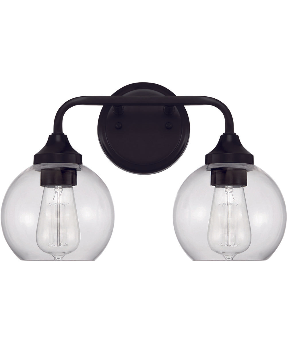 Glenda 2-Light Vanity Flat Black