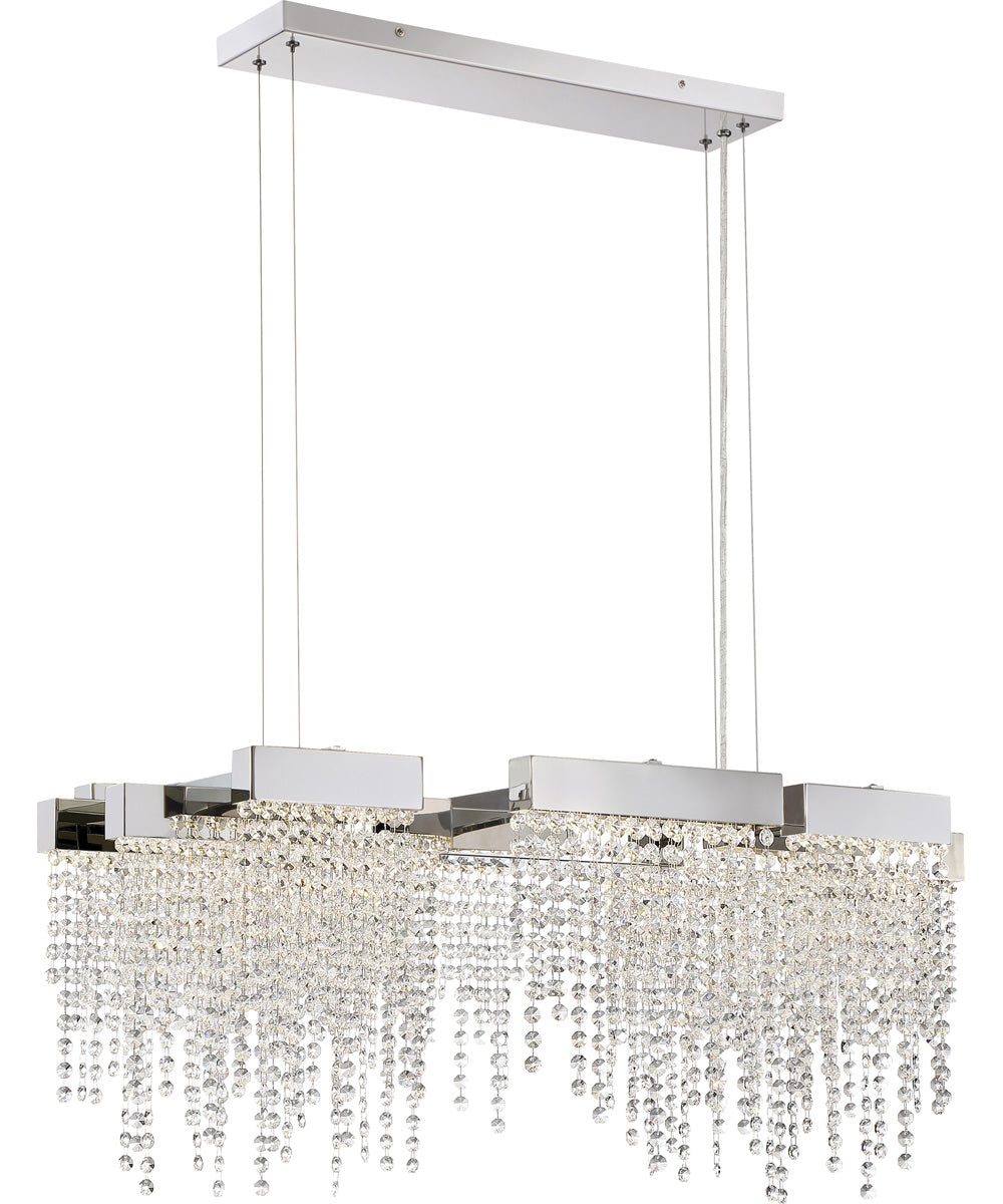 Crystal Falls  Island Light Polished Nickel