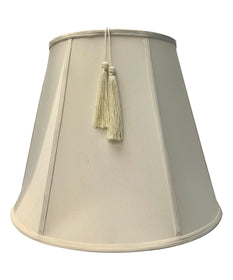 17"W x 14"H Empire Shantung Lamp Shade Tassel Eggshell