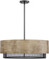 Barrique 5-Light Pendant Black / Honey Wood