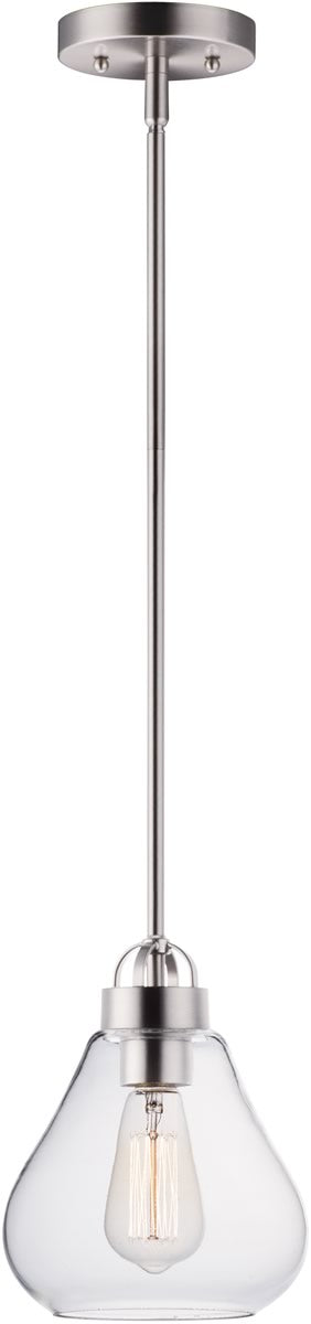 8"W Dianne 1-Light Pendant Satin Nickel
