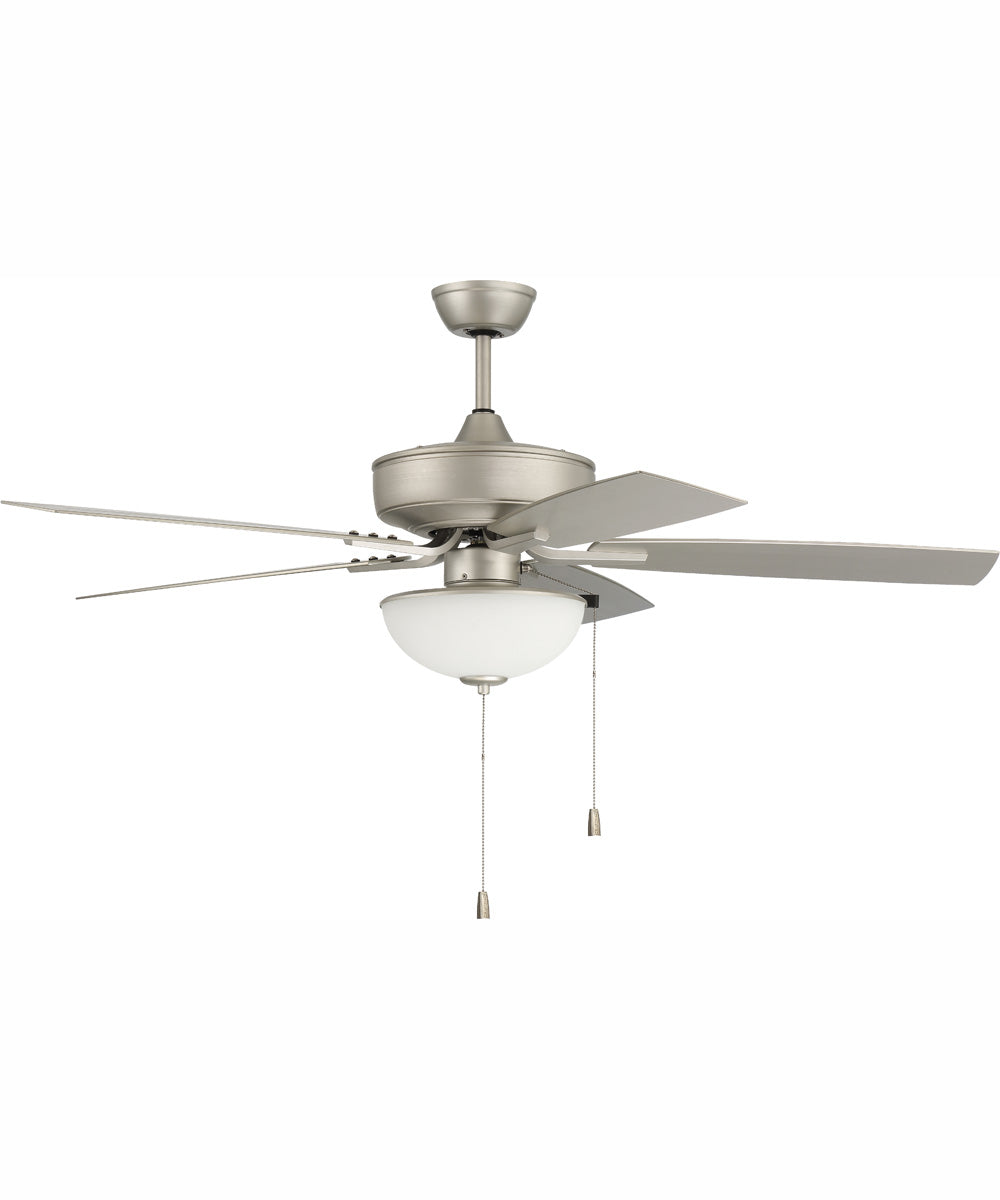 52" Outdoor Pro Plus 211 White 2-Light Indoor/Outdoor Ceiling Fan Painted Nickel
