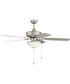 52" Outdoor Pro Plus 211 White 2-Light Indoor/Outdoor Ceiling Fan Painted Nickel