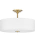 Inspire 18" 3-Light Transitional Summer Linen Glass Semi-Flush Mount Light Satin Brass