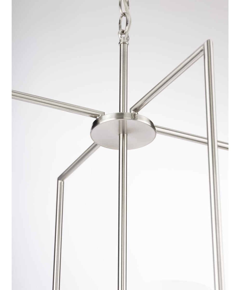 Replay 4-Light Etched White Glass Modern Pendant Light Brushed Nickel