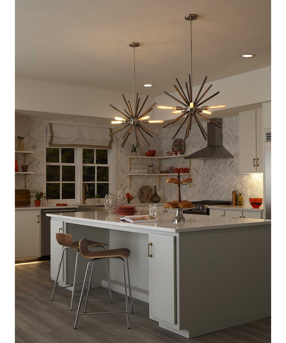 Thorpe 5-Light Mid-Century Modern Style Chandelier Light Brushed Nickel