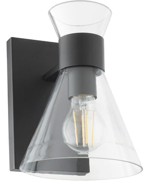 Beldar 1-light Wall Mount Light Fixture Matte Black w/ Clear Glass