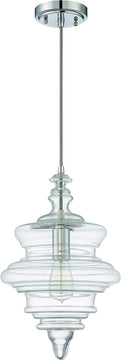 11"W 1-Light Mini Pendant Light w/Cord Chrome