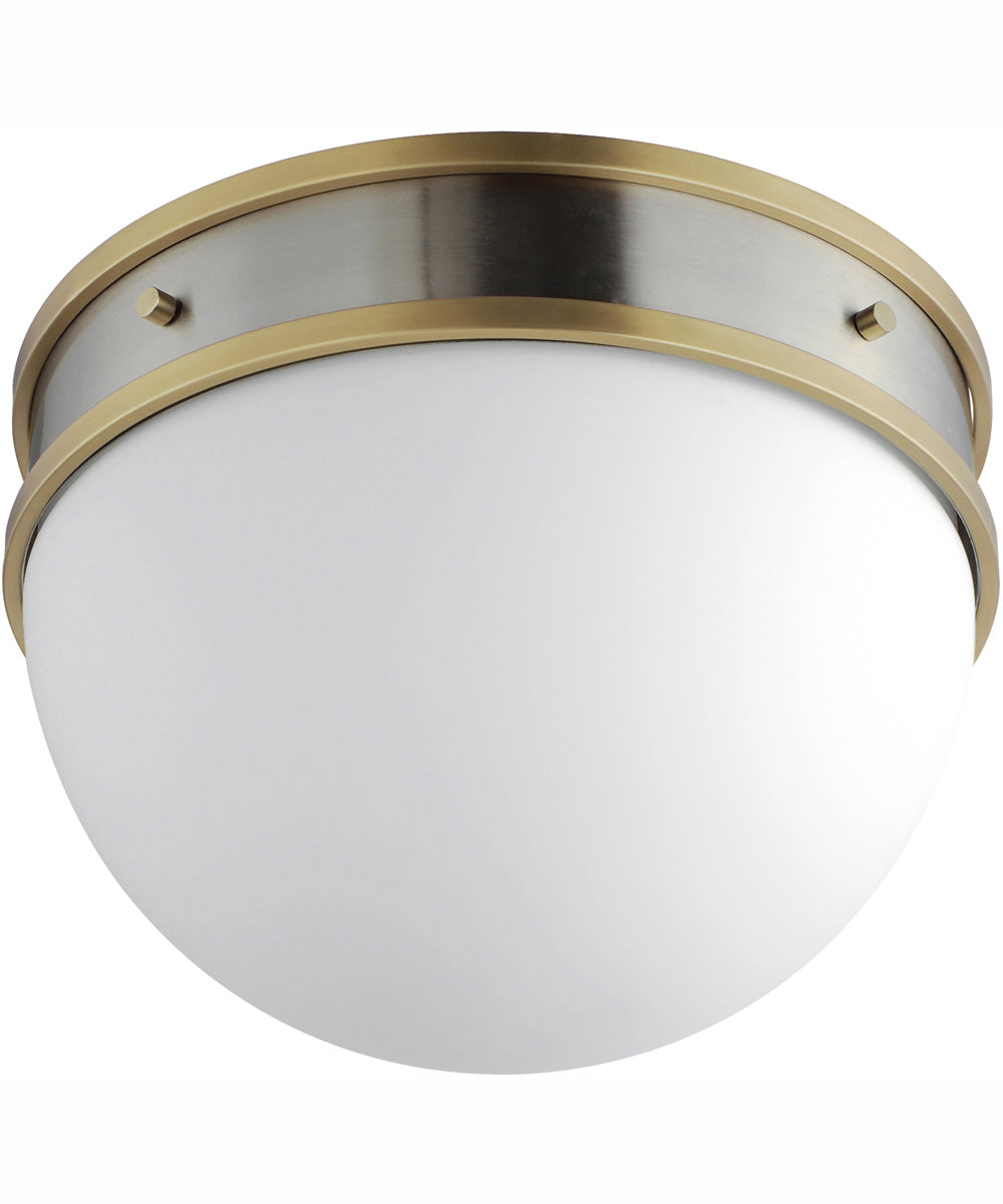 Duke 1-Light Flush Mount Satin Nickel / Satin Brass