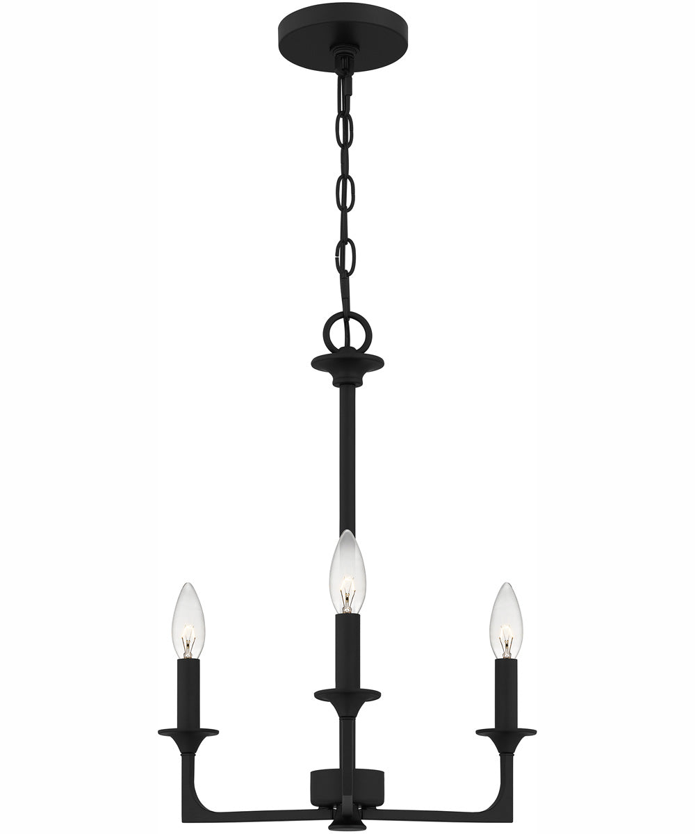 Prescott Medium 3-light Chandelier Matte Black