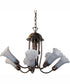 24" Wide Gray Tiffany Pond Lily 7 Light Chandelier