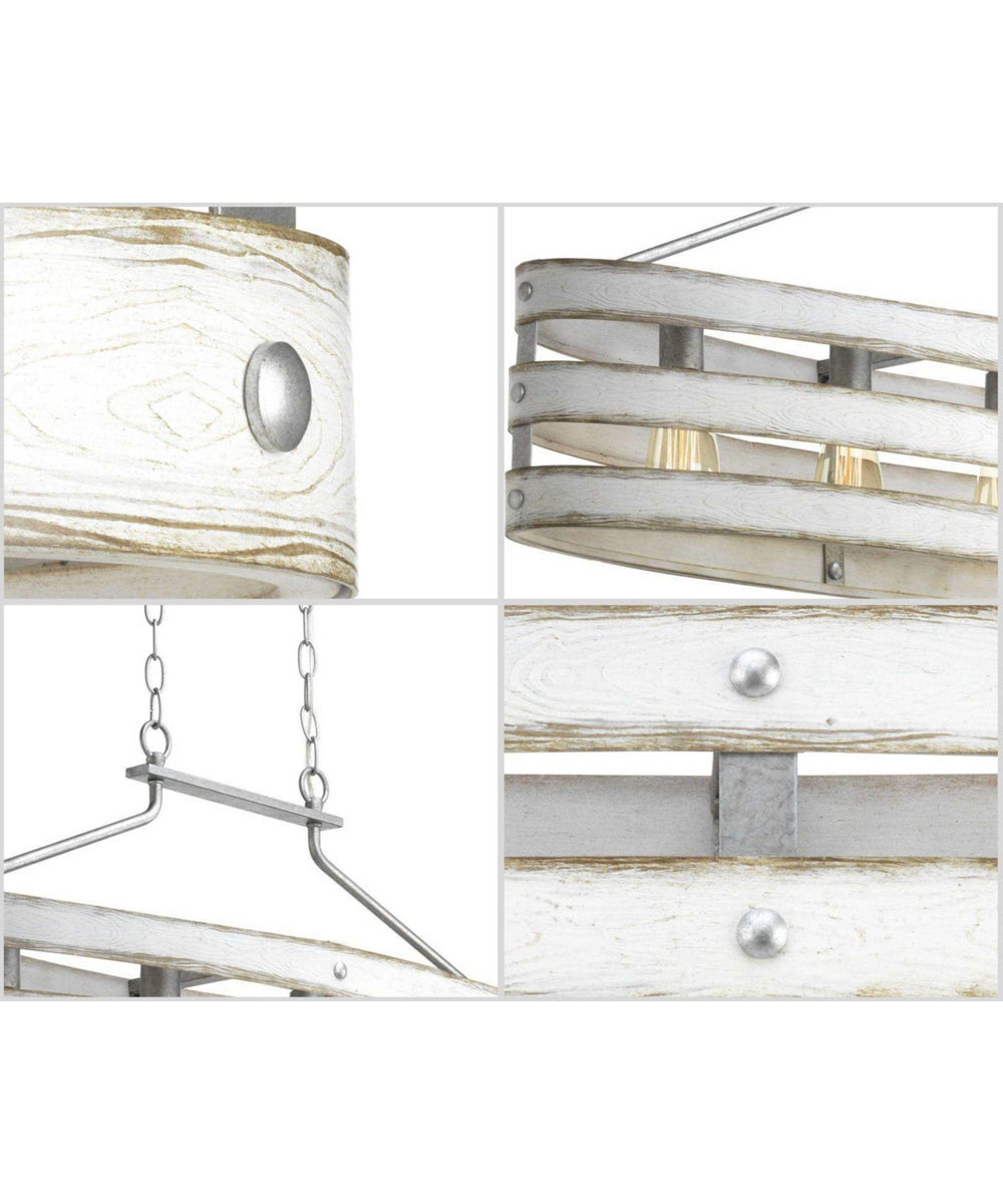 Gulliver 4-Light Coastal Linear Chandelier Light Galvanized Finish