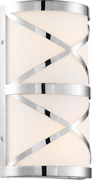 7"W Sylph 2-Light Vanity & Wall Polished Nickel / Satin White