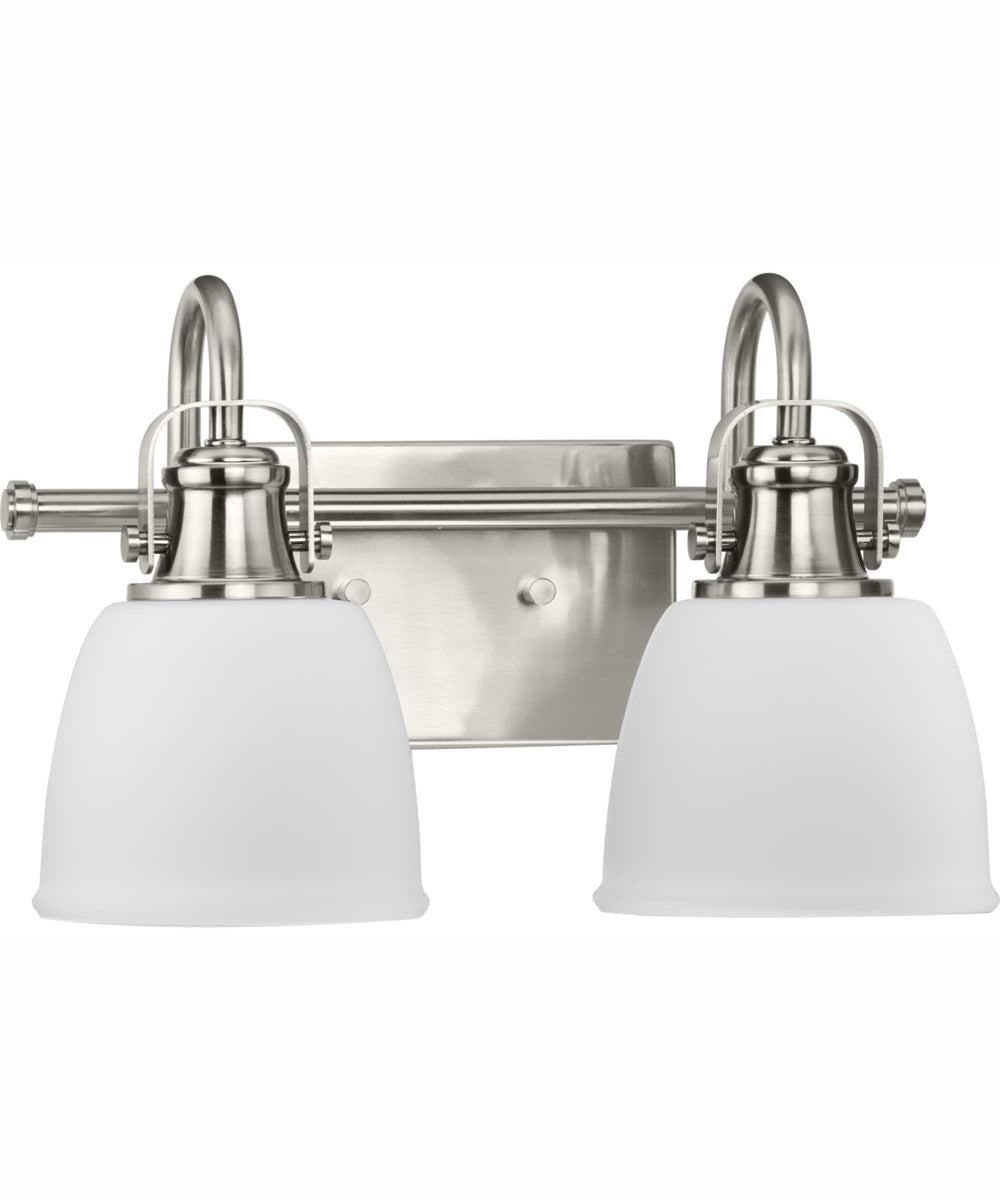 Preston 2-Light Coastal Bath Vanity Light Brushed Nickel