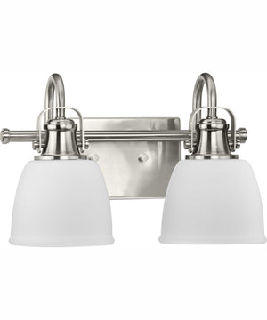 Preston 2-Light Coastal Bath Vanity Light Brushed Nickel