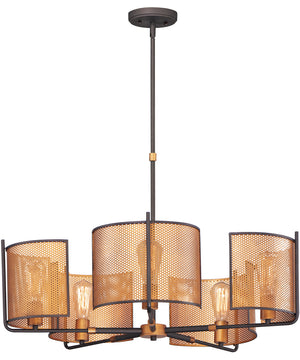 31"W Caspian 5-Light Chandelier Oil Rubbed Bronze / Antique Brass