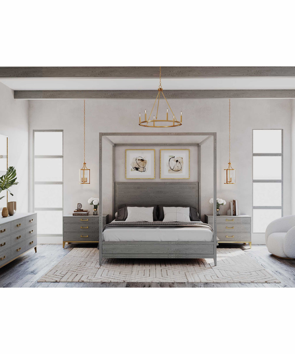 Gilliam 6-Light New Traditional Chandelier Vintage Brass