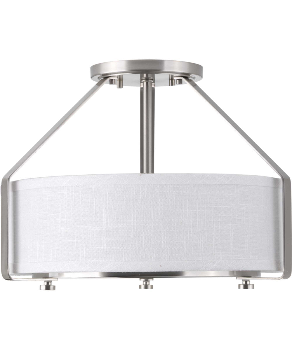 Ratio 3-Light 16" Semi-Flush Mount Brushed Nickel
