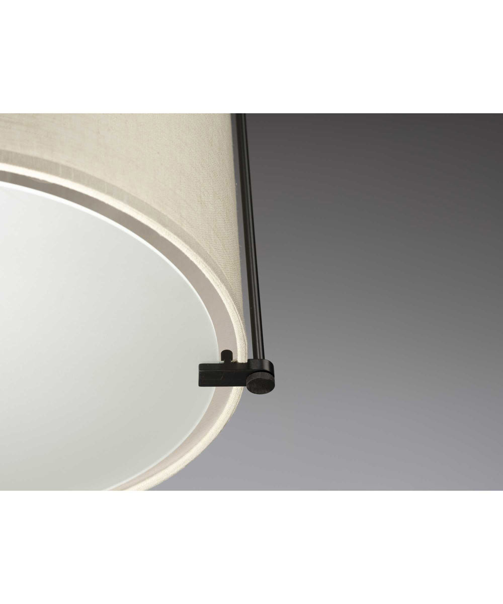 Kempsey 3-Light Harvest Linen Shade Farmhouse Pendant Light Antique Bronze