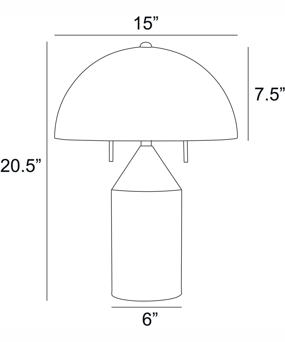 Ranae 2-Light Metal Table Lamp Black