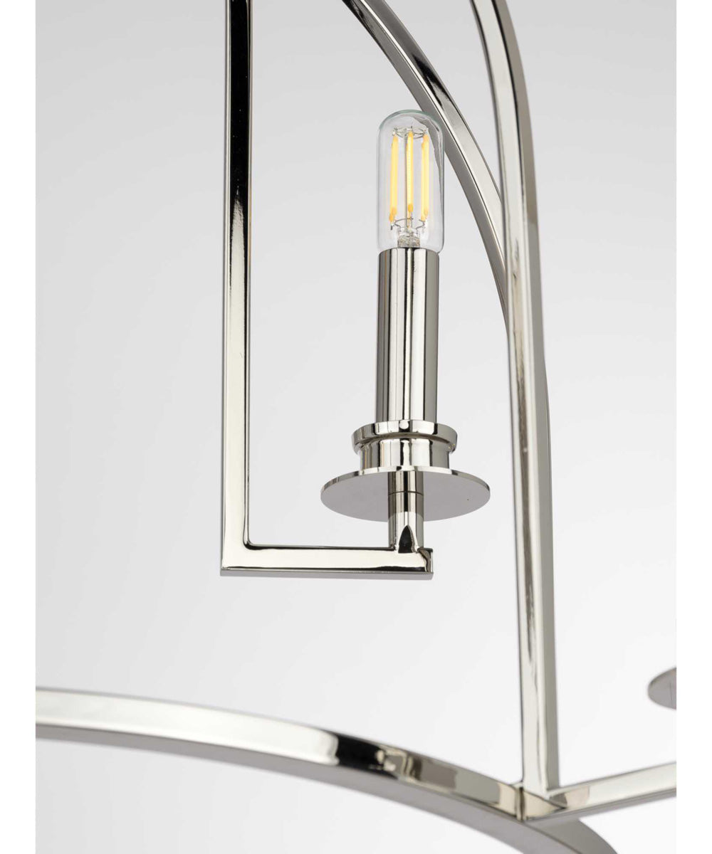 Seneca 9-Light Farmhouse Chandelier Light Polished Nickel