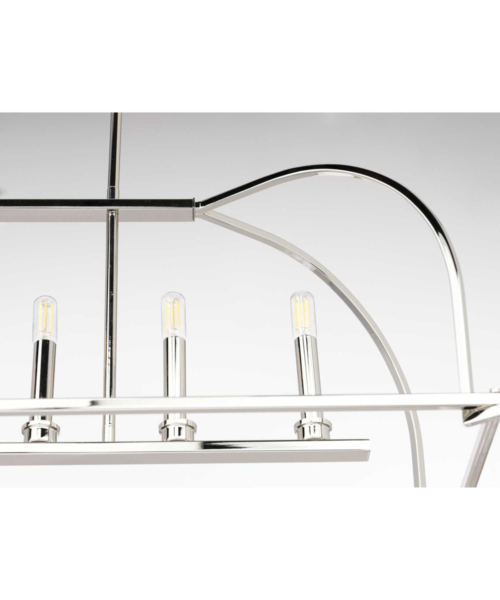 Seneca 6-Light Linear Chandelier Polished Nickel