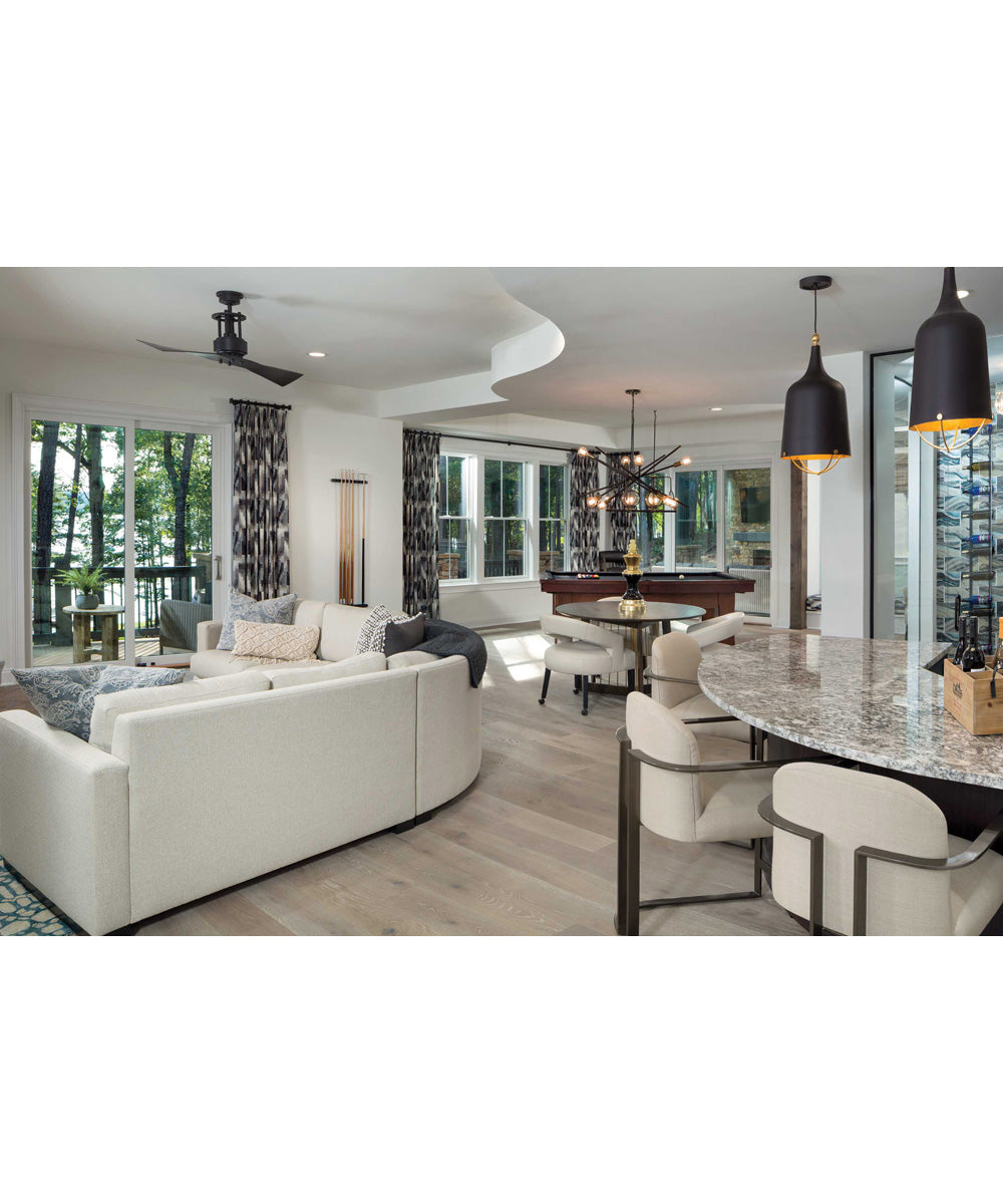 Era 1-Light Gold Global Pendant Light Matte Black