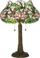 23"H Dragonfly Flower  2-Light Tiffany Table Lamp Mahogany Bronze