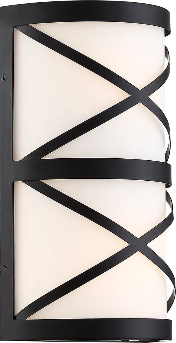 7"W Sylph 2-Light Vanity & Wall Aged Bronze / Satin White