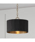 Donovan 1-Light Semi-Flush Black Stain and Matte Brass