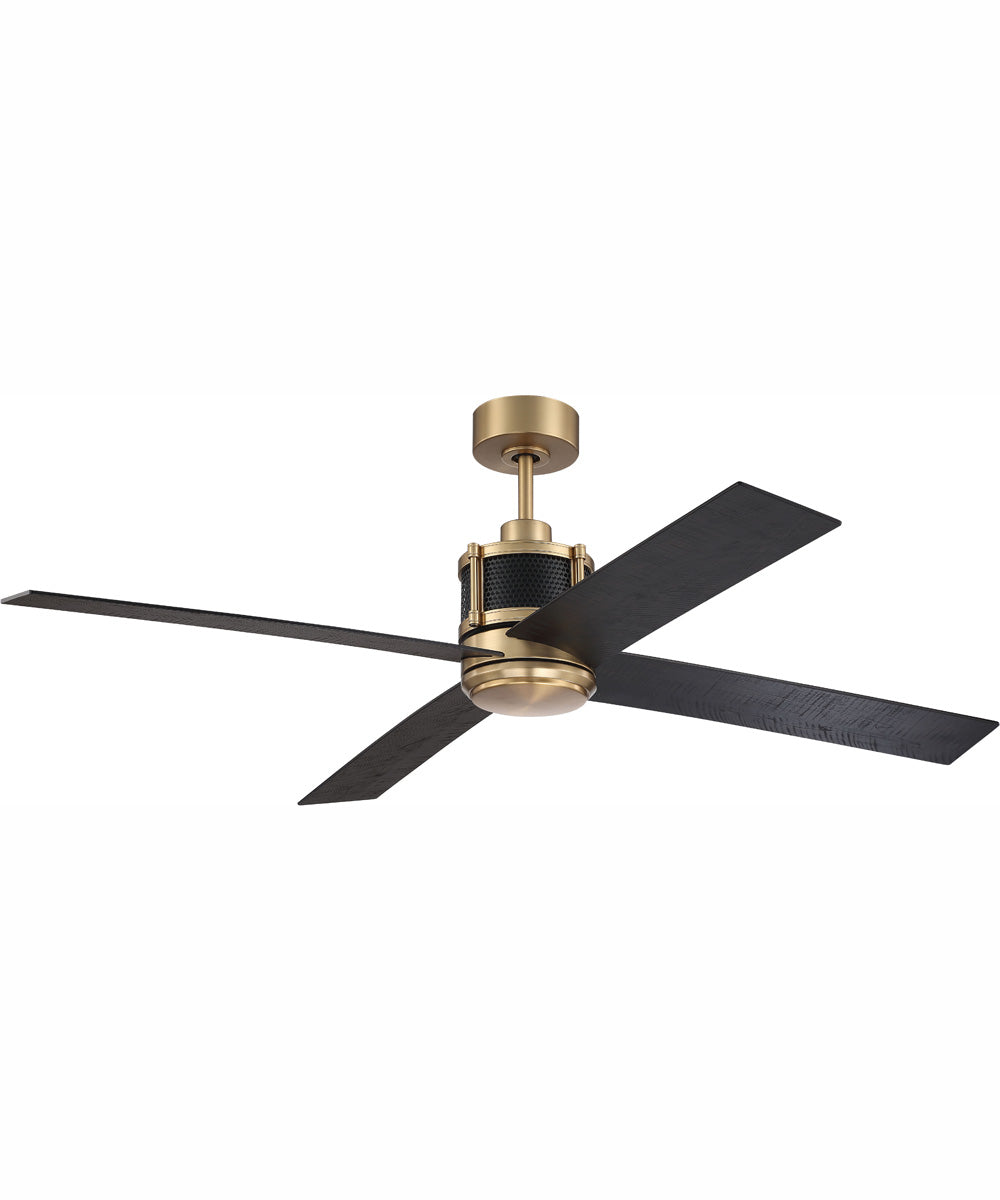 56" Gregory 1-Light Ceiling Fan Satin Brass / Flat Black