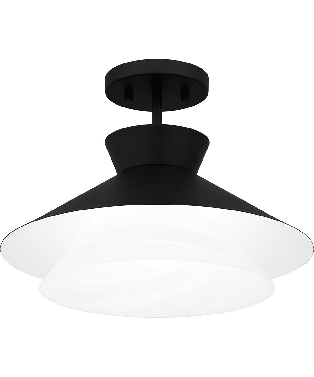 Quoizel Semi-Flush Mount Medium 1-light Semi Flush Mount Matte Black