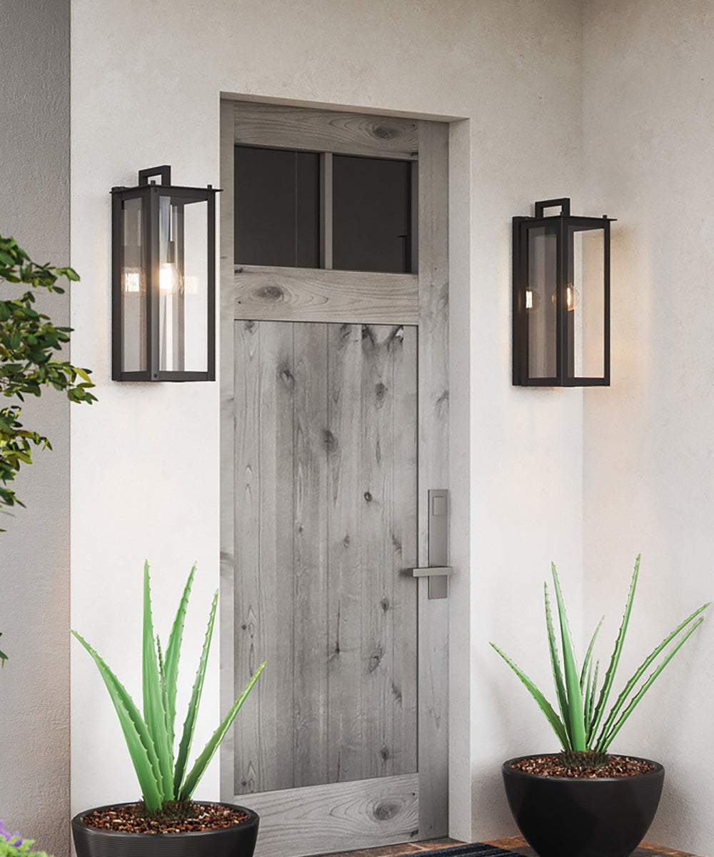 Hunt 1-Light Outdoor Wall Mount Rain or Shine - Oiled Bronze with Clear Glass