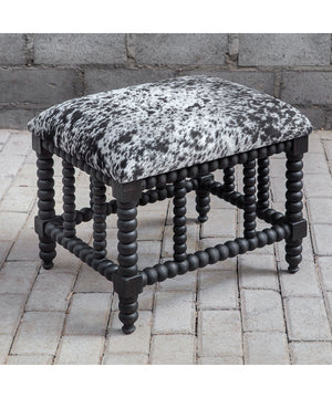 Rancho Faux Cow Hide Small Bench