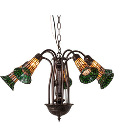 24" Wide Tiffany Pond Lily 7 Light Chandelier