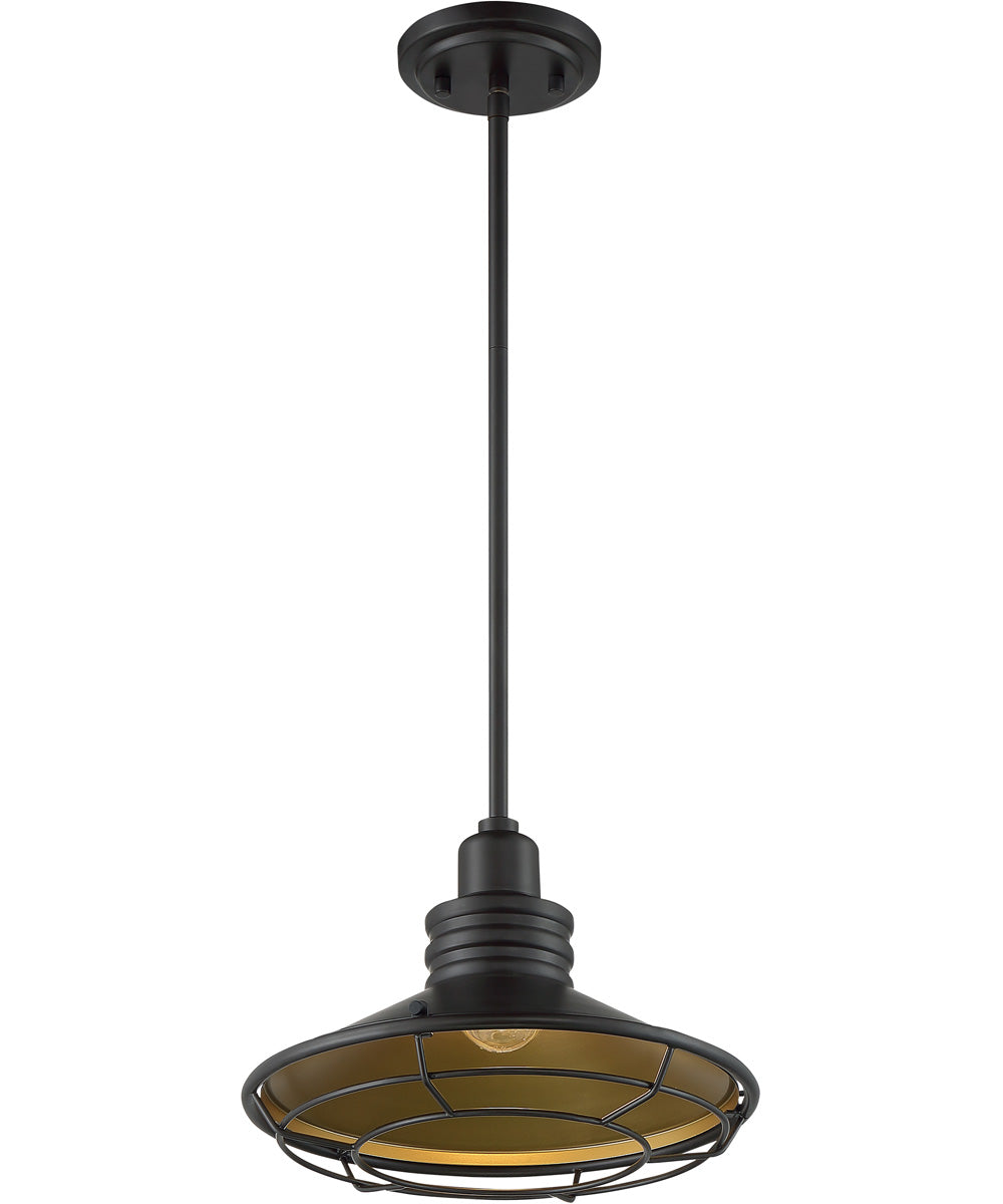12"W Blue Harbor 1-Light Pendant Dark Bronze / Gold