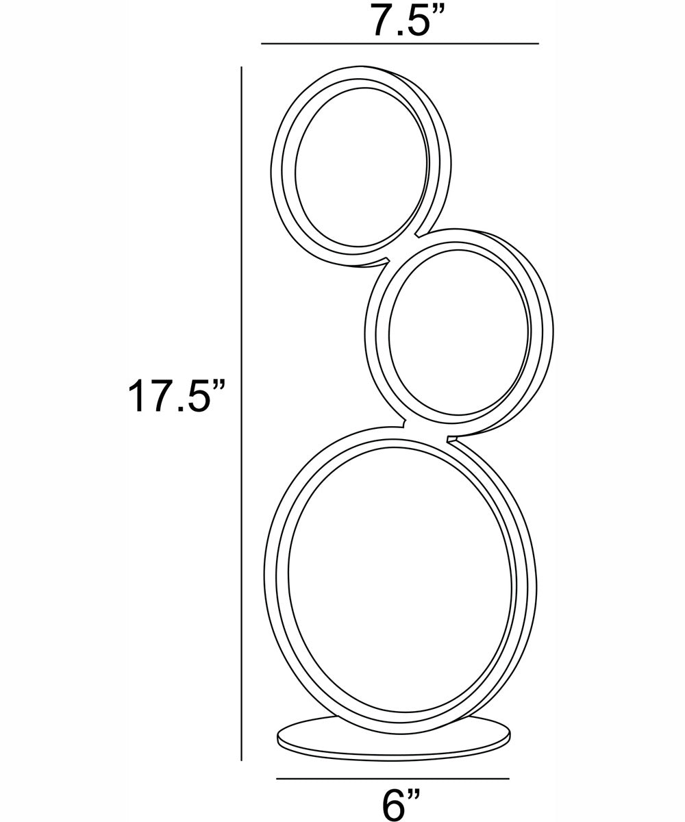 Fedora Led Table Lamp 3 Rings/White