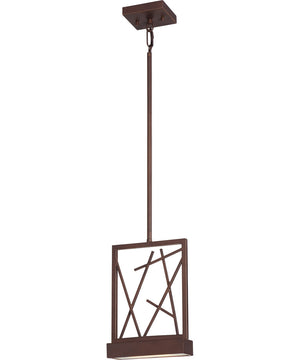 8"W Stix 1-Light Pendant Patina Bronze