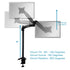 Sit-Stand Monitor Arm: Extended Single Air-Assist Arm Black