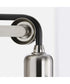 Rushton 3-Light Clear Glass Farmhouse Bath Vanity Light Brushed Nickel