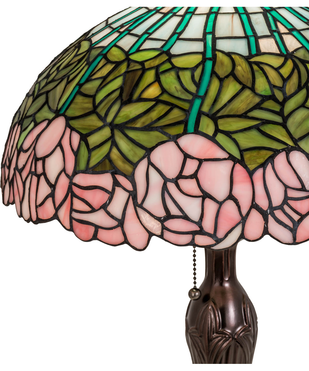 23"H Cabbage Rose  Table Lamp