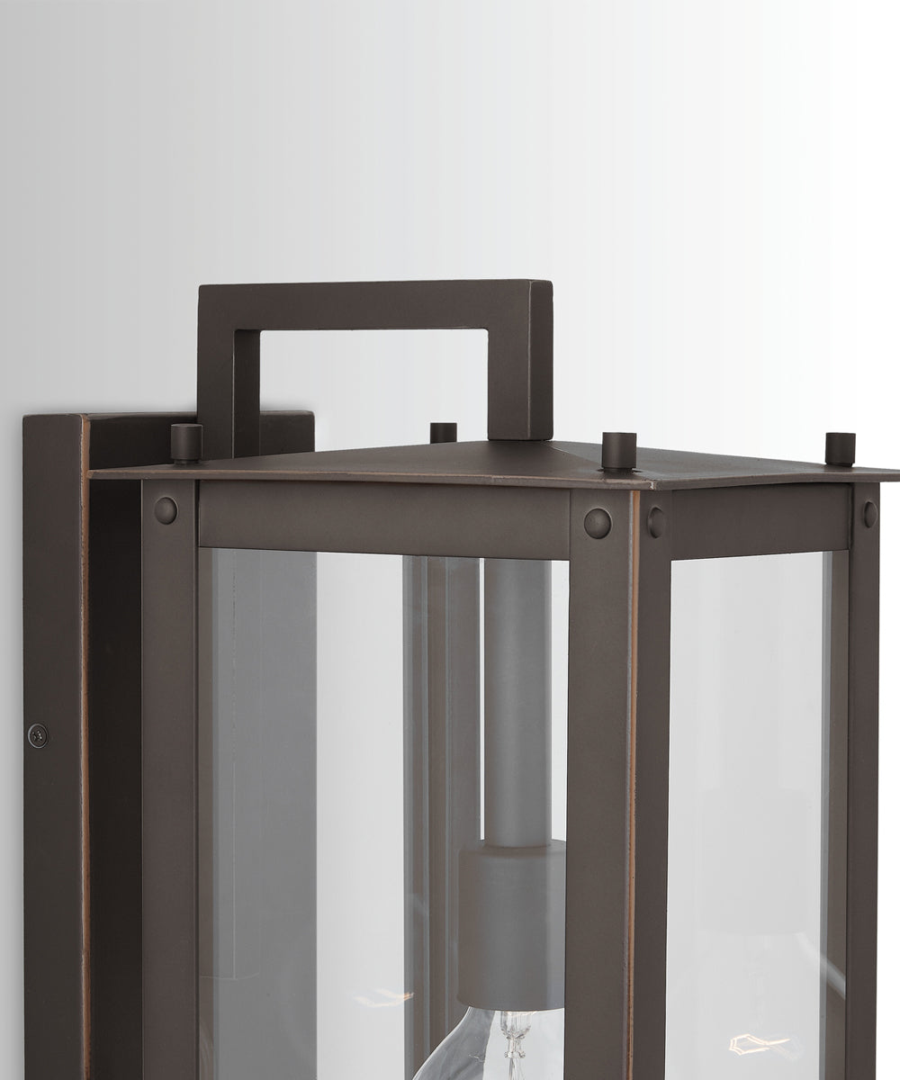 Hunt 1-Light Outdoor Wall Mount Rain or Shine - Oiled Bronze with Clear Glass