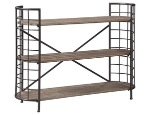 32"H Flintley Bookcase Brown/Gunmetal